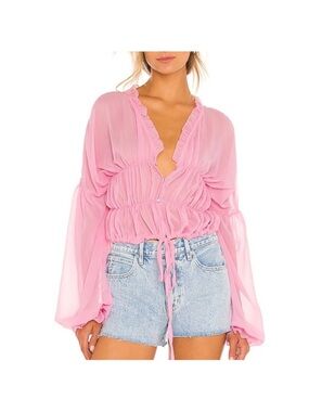 SNDYS Pink Sheer Bali Top US 6